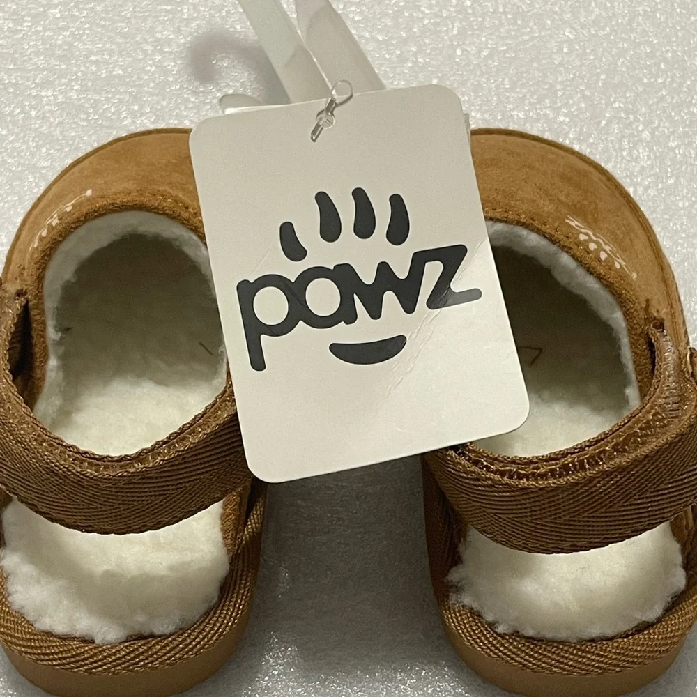 PAWZ Brown Kids Moccasin Booties /size 5
